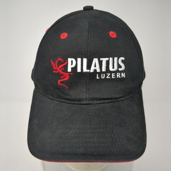 Pilatus Luzern Slideback Hat Black One Size Adjustable Embroidered Cotton - Picture 2 of 9